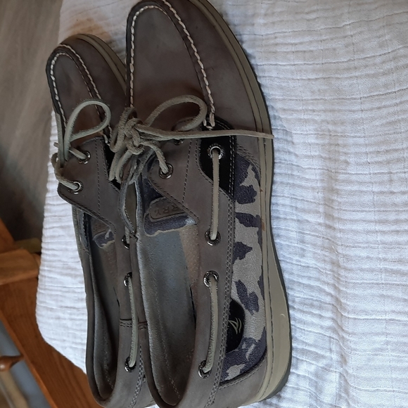 Womens grey leopard print accent Sperry Loafer size 10 leather - Picture 5 of 5